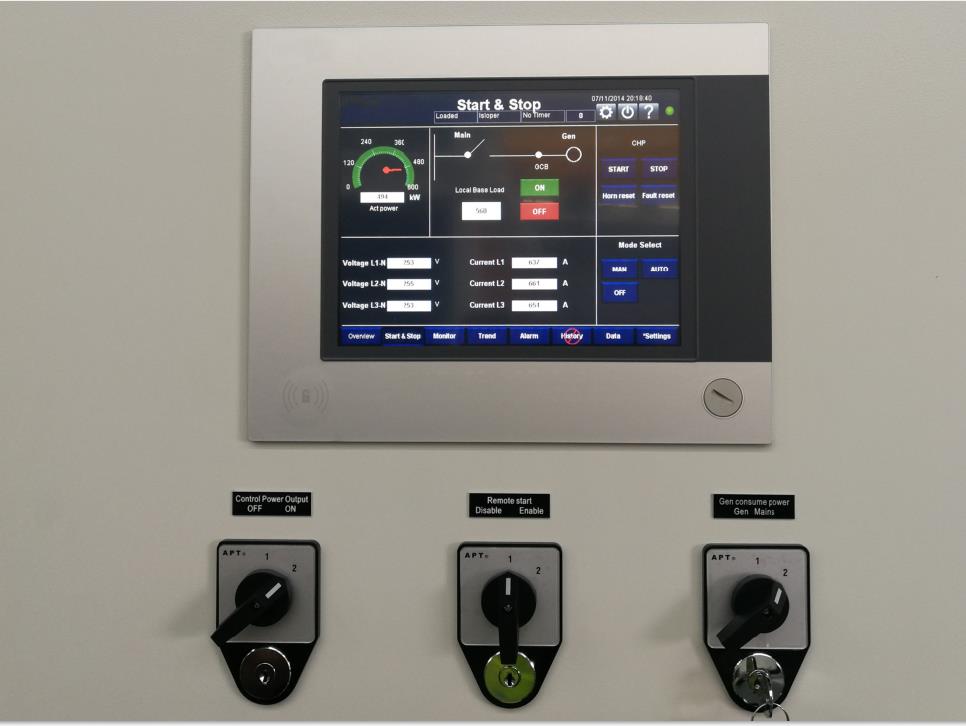 Automatic gas generator & CHP control system with touch screen ETTES POWER